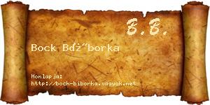 Bock Bíborka névjegykártya