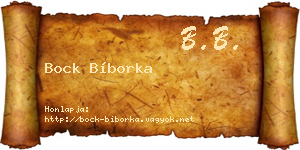Bock Bíborka névjegykártya